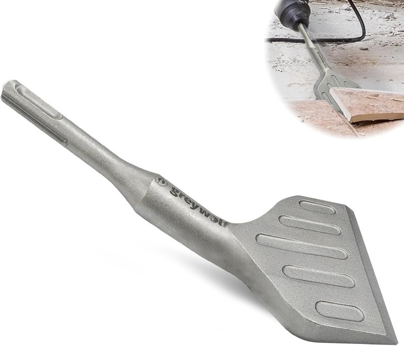 Gray Wolf SDS Plus Chisel Drill Bit, 3 Inch 20° Crank Angle Wide Bend Chisel, 40CrMo Alloy Floor Scraper, Tile Removal for SDS Plus Rotary Hammer Drill Attachment - Image 1